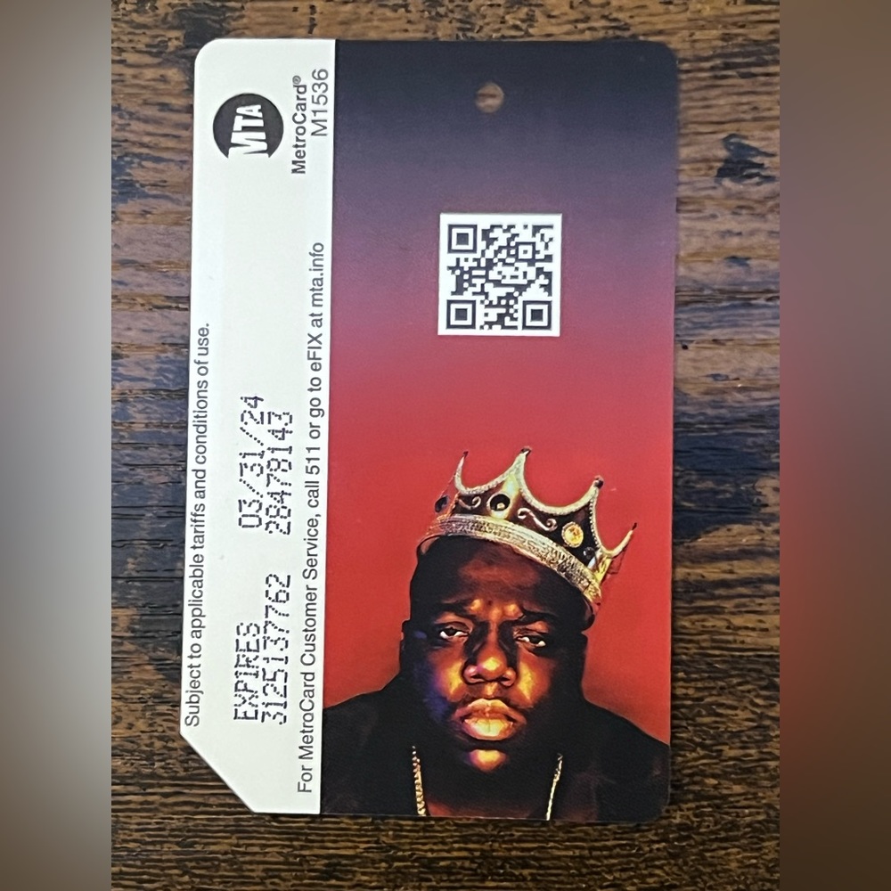 COPY - Limited edition Biggie Smalls  NYC metro card